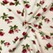 Off-White-Red-Green Polyester Floral Printed Polar Fleece Knit Fabric By the Yard